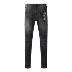 1:1 quality version Knee Logo Print Ripped Jeans 28700620
