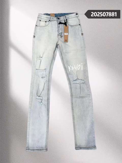 1:1 quality version 28339567 Logo Print Distressed Denim Jeans