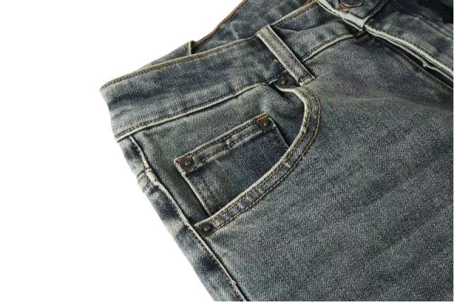 1:1 quality version Knee Zipper Hole Ripped Jeans 28700616