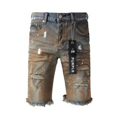 1:1 Quality PURPLE BRΑND Rust Splash-ink Washed Shorts
