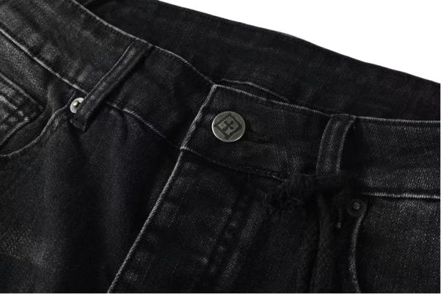 1:1 quality version Red Letter Embroidery Hole Jeans 28700618