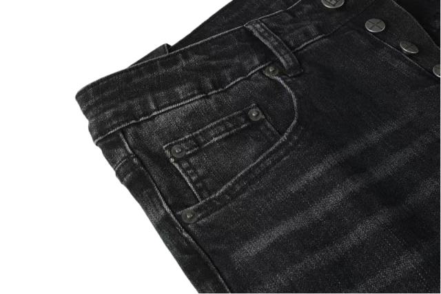 1:1 quality version Knee-hole White Dot Jeans 28700617