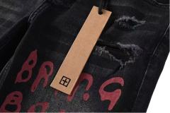 1:1 quality version Red Letter Embroidery Hole Jeans 28700618