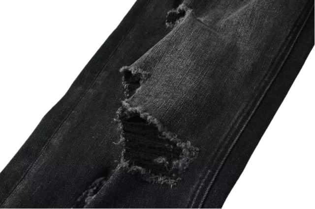 1:1 quality version Red Letter Embroidery Hole Jeans 28700618