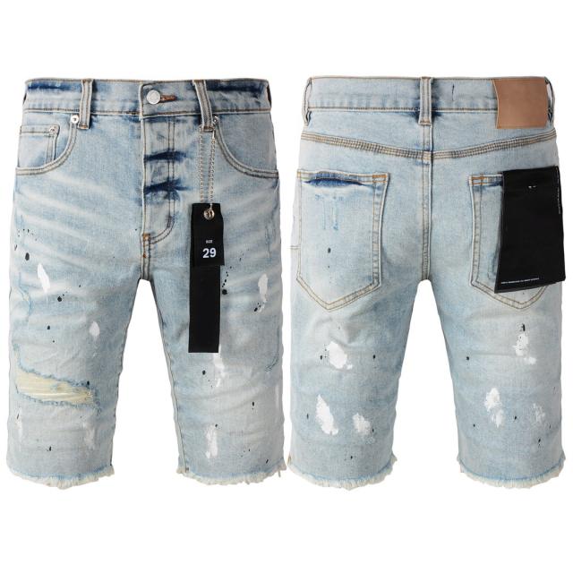 1:1 Quality PURPLE BRΑND Splatter Paint Shorts