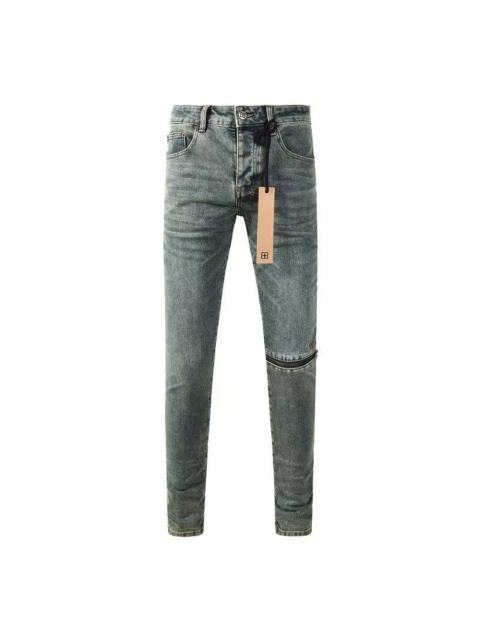 1:1 quality version Knee Zipper Hole Ripped Jeans 28700616