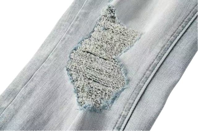 1:1 quality version Worn Hole Logo Printed Jeans 28700619