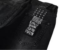 1:1 quality version Red Letter Embroidery Hole Jeans 28700618