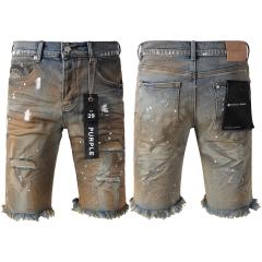1:1 Quality PURPLE BRΑND Rust Splash-ink Washed Shorts
