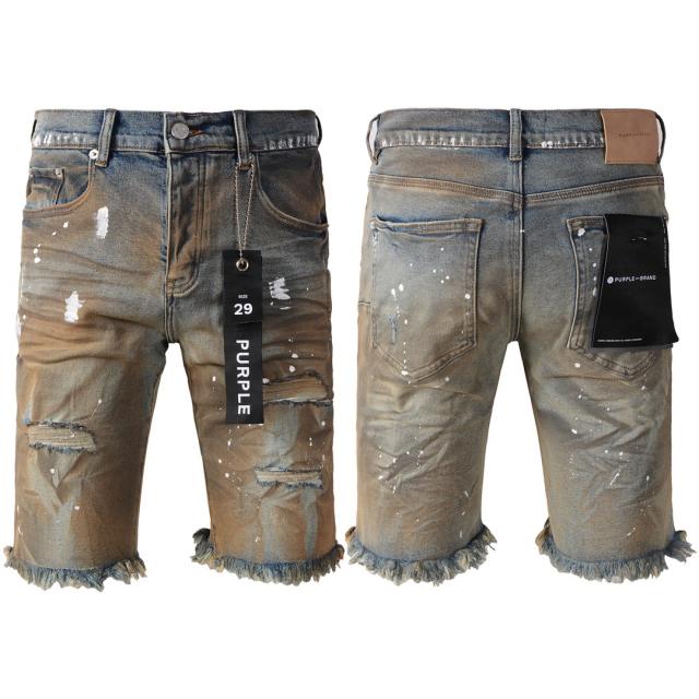 1:1 Quality PURPLE BRΑND Rust Splash-ink Washed Shorts