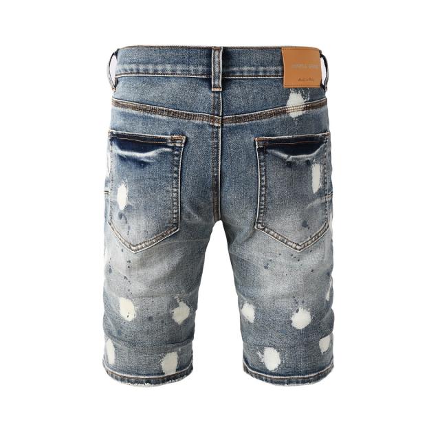 1:1 Quality PURPLE BRΑND Polka Dot Printed Washed Denim Shorts