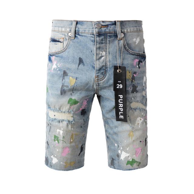 1:1 Quality PURPLE BRΑND Splatter Ink Shorts