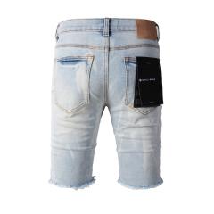 1:1 Quality PURPLE BRΑND Ruched Printed Denim Shorts