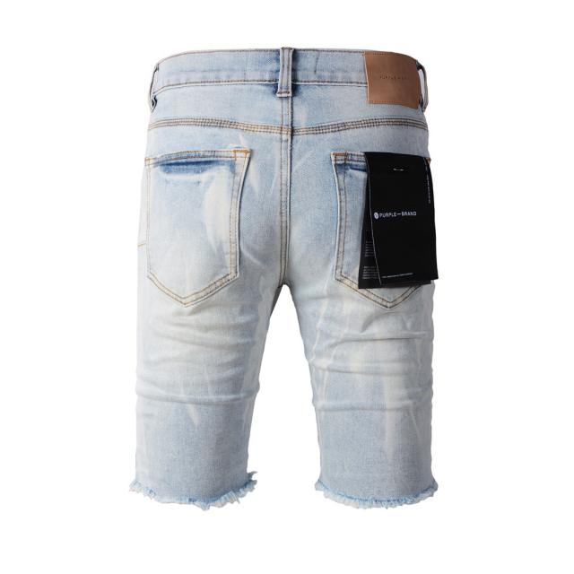1:1 Quality PURPLE BRΑND Ruched Printed Denim Shorts
