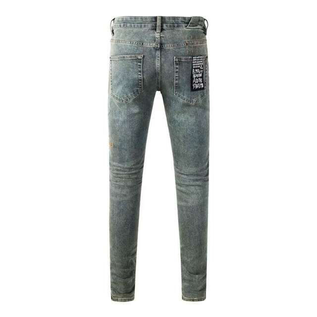 1:1 quality version Knee Zipper Hole Ripped Jeans 28700616