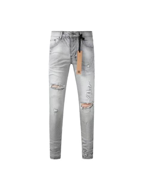 1:1 quality version Worn Hole Slim-fit Jeans 28700614