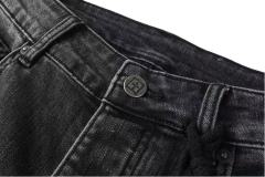 1:1 quality version Knee Logo Print Ripped Jeans 28700620