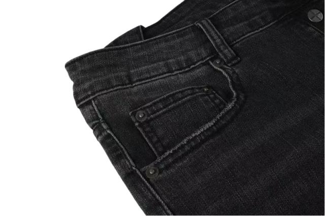 1:1 quality version Knee Logo Print Ripped Jeans 28700620