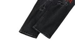 1:1 quality version Red Letter Embroidery Hole Jeans 28700618