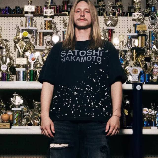 SATOSHI NAKAMOTO Splatter Ink Tee