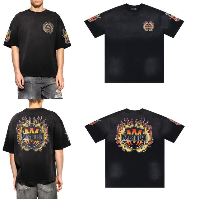 Flame Logo Print Washed Version tee 28751168