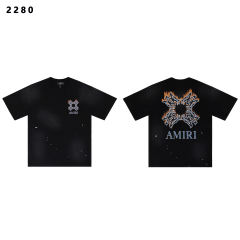 MA Quad Flames Print Washed Version tee 28750095