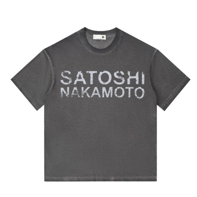 SATOSHI NAKAMOTO Wash Basic Tee 4 Colors