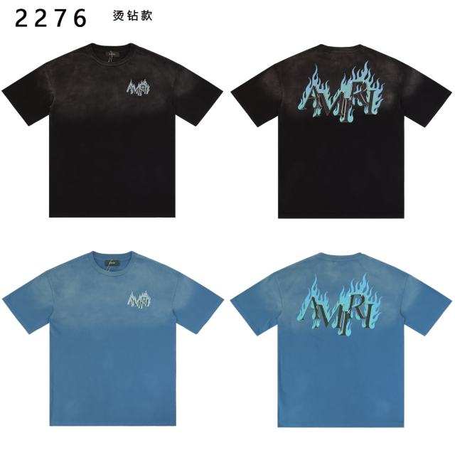 Flame Print Rhinestone Letter Washed Distressed T-Shirt Tee 2 colors 28979048