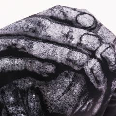 No Evil kull With Covered Eyes Print Washed T-Shirt Tee 28979130