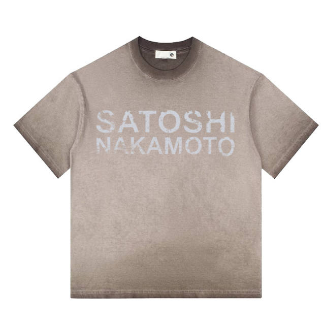 SATOSHI NAKAMOTO Wash Basic Tee 4 Colors