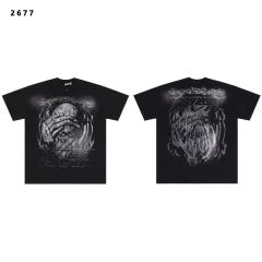 No Evil kull With Covered Eyes Print Washed T-Shirt Tee 28979130