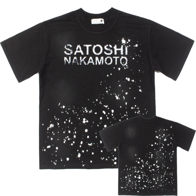 SATOSHI NAKAMOTO Splatter Ink Tee