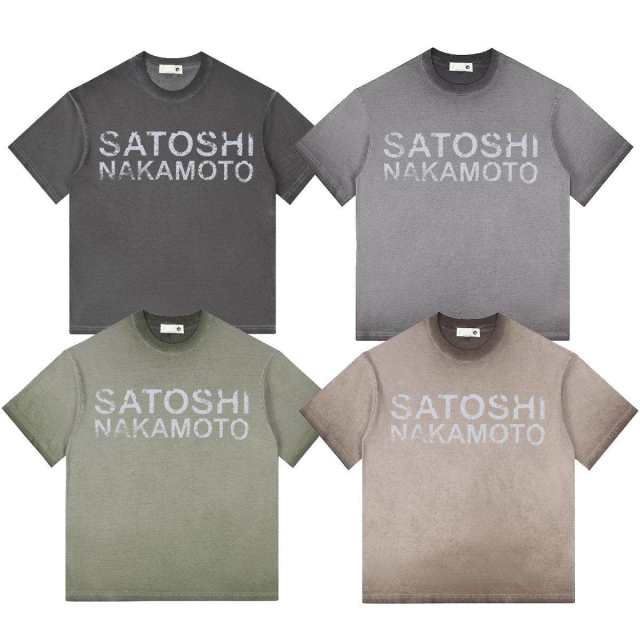 SATOSHI NAKAMOTO Wash Basic Tee 4 Colors