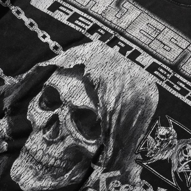 Grim Reaper Skull Chain Print Washed Tee 28874486