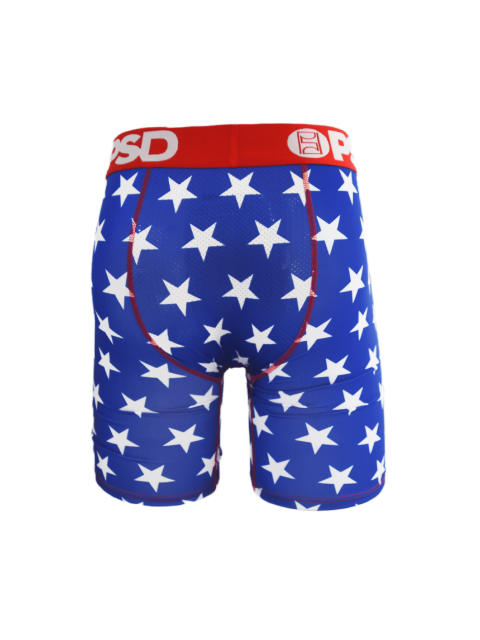 Blue Background With White Five-pointed Star Print Boxer Briefs 28702279
