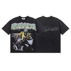 Bully Dog Skull Hotfix Rhinestone Print Washed Tee 28874476