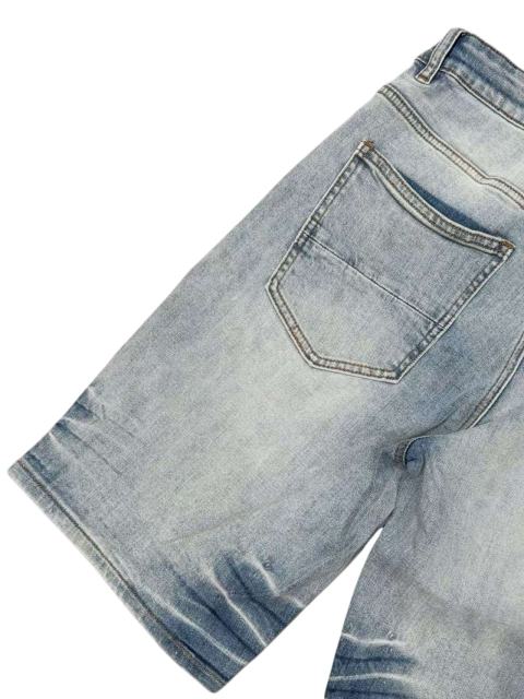 1:1 quality version Letter Pattern Embroidered Line Denim Shorts 28972420
