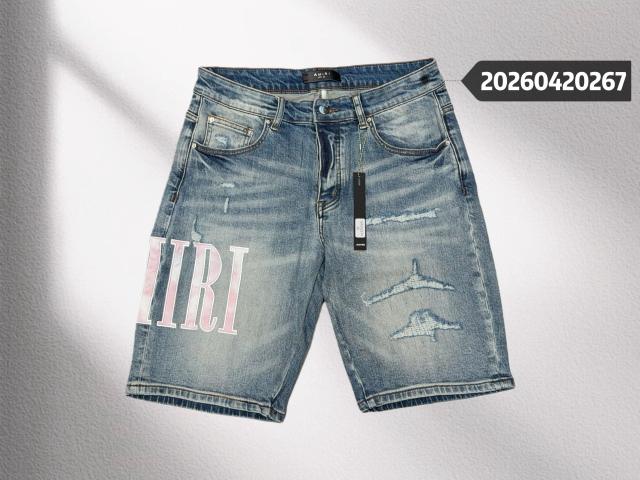 1:1 quality version Pink Embroidered Denim Shorts