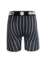 White Vertical Striped Print Boxer Briefs 28629046