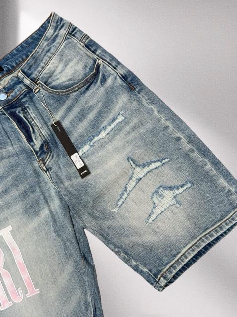 1:1 quality version Pink Embroidered Denim Shorts
