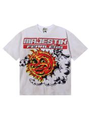 Sun Faded Vintage Hotfix Rhinestone Print Washed Tee 28874487