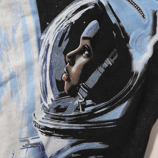 Astronaut Skull Hotfix Rhinestone Print Washed Tee 28874489
