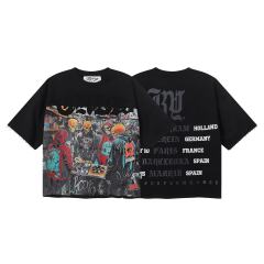 CD Skull Rhinestone Print Washed Tee 28874565