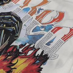 Cheers Skull Splash Ink Rhinestone Print Washed Tee 28874564