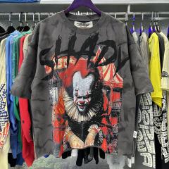 Circus Clown Splash Ink Print Washed Tee 28874570