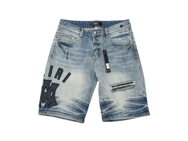 1:1 quality version Letter Pattern Embroidered Line Denim Shorts 28972420