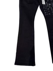 1:1 quality version Black Rhinestone Letter Flare Jeans 28997722