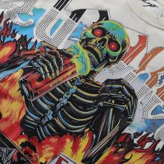 Cheers Skull Splash Ink Rhinestone Print Washed Tee 28874564