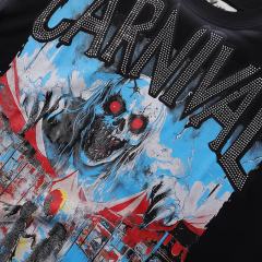Carnival Skull Rhinestone Print Washed Tee 28874569