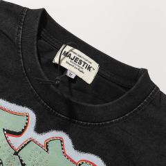 Bully Dog Skull Hotfix Rhinestone Print Washed Tee 28874476